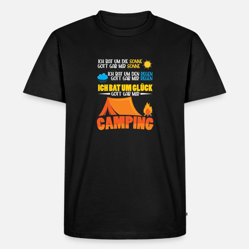 Camper Camping Wohnwagen Spruch - Männer Premium Bio T-Shirt - Schwarz