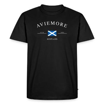 Aviemore, Écosse – Souvenir et cadeau de vacances - T-shirt Premium bio Homme - noir - Devant - Nico (187cm)