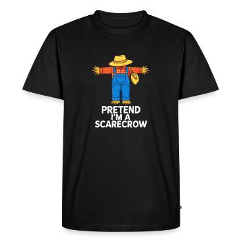 Pretend I'm A Scarecrow Halloween Costume T-Shirt  - Men's Premium Organic T-Shirt - black - Front - Nico (187cm)