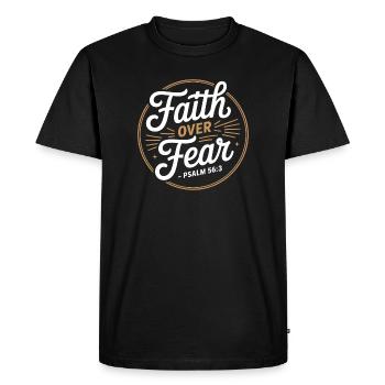 La foi plutôt que la peur Psaume 56:3 Encouragement chrétien - T-shirt Premium bio Homme - noir - Devant - Nico (187cm)