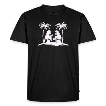 Silhouette style tropical plage nuit - T-shirt Premium bio Homme - noir - Devant - Nico (187cm)