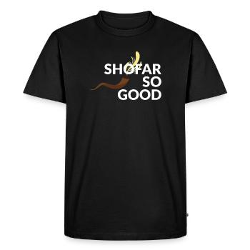 Shofar so good - Men's Premium Organic T-Shirt - black - Front - Nico (187cm)
