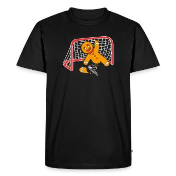 Bonhomme en pain d'épice de Noël Lebkuchen en pain d'épice - T-shirt Premium bio Homme - noir - Devant - Nico (187cm)