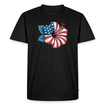 Fleuriste Fleur d'hibiscus Jour de l'Indépendance 4e - T-shirt Premium bio Homme - noir - Devant - Nico (187cm)