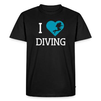 I love Diving T-Shirt - Men's Premium Organic T-Shirt - black - Front - Nico (187cm)