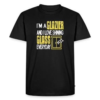 I Love Shining Glass Everyday Glazier Pride Humor - Men's Premium Organic T-Shirt - black - Front - Nico (187cm)