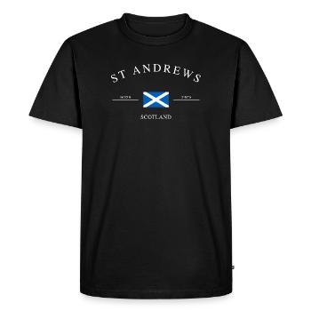 St Andrews, Écosse – Souvenirs et cadeaux de Noël - T-shirt Premium bio Homme - noir - Devant - Nico (187cm)