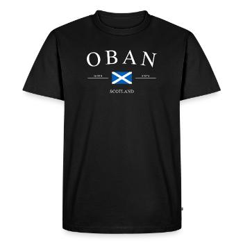 Oban, Écosse – Souvenirs et cadeaux de vacances - T-shirt Premium bio Homme - noir - Devant - Nico (187cm)