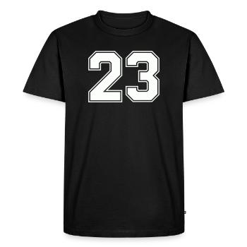 Geometric Number Design 23 - Men's Premium Organic T-Shirt - black - Front - Nico (187cm)