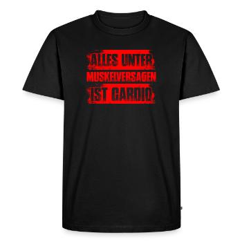 Cardio Musculation Bodybuilder Salle de sport Musculation - T-shirt Premium bio Homme - noir - Devant - Nico (187cm)