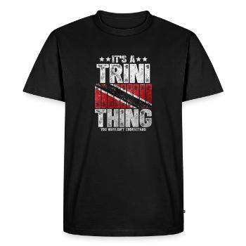 Trinité-et-Tobago - T-shirt Premium bio Homme - noir - Devant - Nico (187cm)