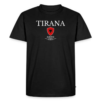 Tirana Albanie, souvenir Tirana - T-shirt Premium bio Homme - noir - Devant - Nico (187cm)