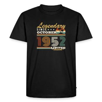 Octobre 1952 Vinatge Retro Cadeau Anniversaire - T-shirt Premium bio Homme - noir - Devant - Nico (187cm)