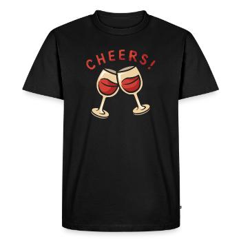 Cheers! Two wine glasses - Men's Premium Organic T-Shirt - black - Front - Nico (187cm)
