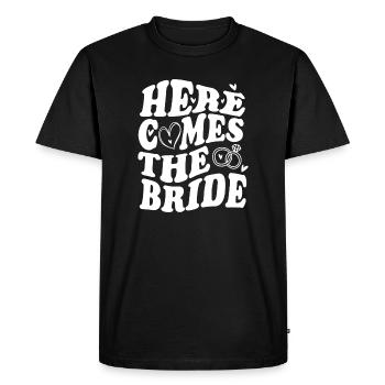 Here Comes the Bride – Wedding Statement - Men's Premium Organic T-Shirt - black - Front - Nico (187cm)