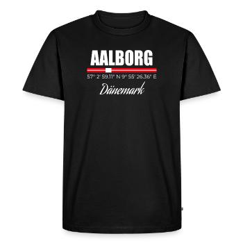 Aalborg - Men's Premium Organic T-Shirt - black - Front - Nico (187cm)