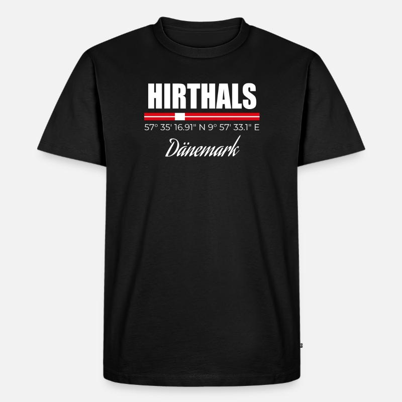 Hirthals - Männer Premium Bio T-Shirt - Schwarz