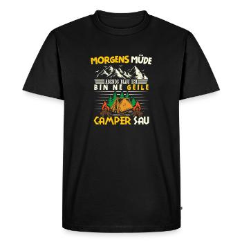 Camper Camping Caravane Dicton - T-shirt Premium bio Homme - noir - Devant - Nico (187cm)