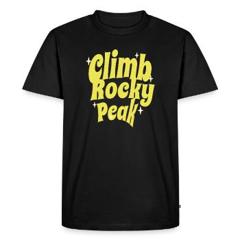 Climb Rocky Peak Motivational Design - Men's Premium Organic T-Shirt - black - Front - Nico (187cm)