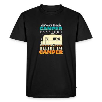 Camper Camping Caravane Dicton - T-shirt Premium bio Homme - noir - Devant - Nico (187cm)