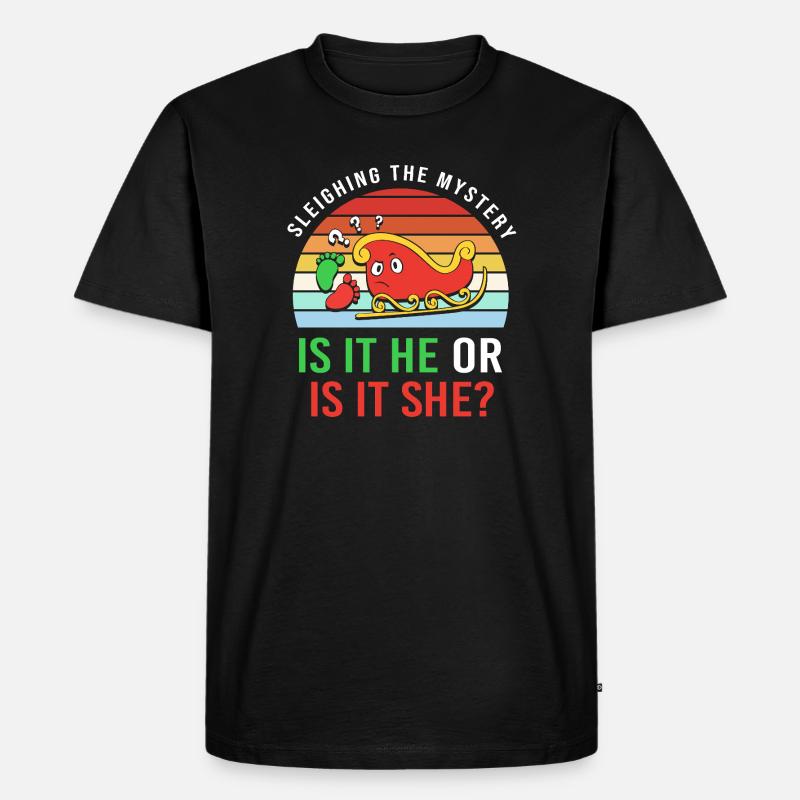 Werdender Papa werdende Väter Weihnachten - Männer Premium Bio T-Shirt - Schwarz