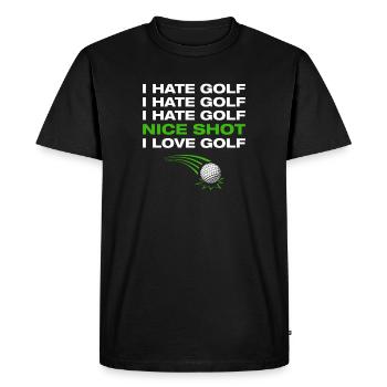 J'aime le golf Golfeur Golf Jouer au golf - T-shirt Premium bio Homme - noir - Devant - Nico (187cm)