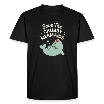 Lamantin passionné bœuf de mer amateur de salade d’amour - T-shirt Premium bio Homme - noir - Devant - Nico (187cm)