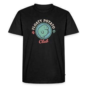 Lamantin passionné bœuf de mer amateur de salade d’amour - T-shirt Premium bio Homme - noir - Devant - Nico (187cm)