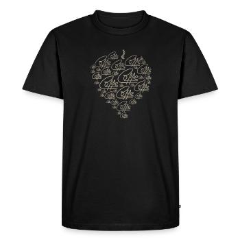 L’amour du café V2 - T-shirt Premium bio Homme - noir - Devant - Nico (187cm)