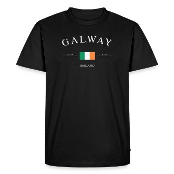 Galway Ireland – Holiday Souvenir &amp; Gift - Men's Premium Organic T-Shirt - black - Front - Nico (187cm)