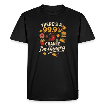 Il y a 99,9 % de chances que j'aie faim - T-shirt Premium bio Homme - noir - Devant - Nico (187cm)