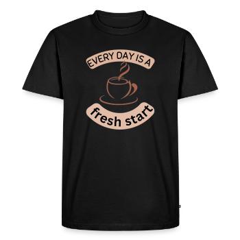 Conception de motivation pour le café au quotidien - T-shirt Premium bio Homme - noir - Devant - Nico (187cm)