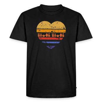 Ceramic Heart Design Lovers Art - Men's Premium Organic T-Shirt - black - Front - Nico (187cm)