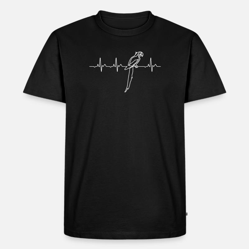 Papagei Vogel Herzschlag - Männer Premium Bio T-Shirt - Schwarz
