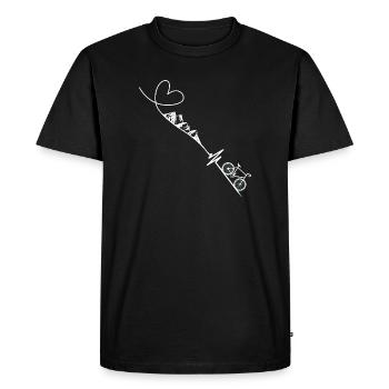 Bike Mountains Heartbeat - Men's Premium Organic T-Shirt - black - Front - Nico (187cm)