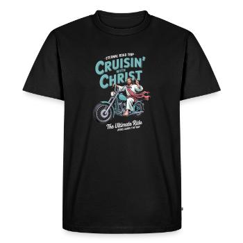 Croisière avec le Christ Moto Chrétien - T-shirt Premium bio Homme - noir - Devant - Nico (187cm)