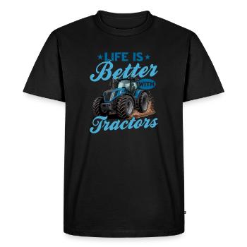 Tractor Kids Farm Lifestyle - Men's Premium Organic T-Shirt - black - Front - Nico (187cm)