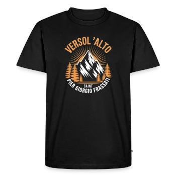 Verso L Alto Saint Pier Giorgio Frassati - T-shirt Premium bio Homme - noir - Devant - Nico (187cm)
