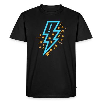Lightning with Young and Vigorous Style - Men's Premium Organic T-Shirt - black - Front - Nico (187cm)