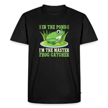 Frog Catcher In The Pond Master Catcher Frog - Men's Premium Organic T-Shirt - black - Front - Nico (187cm)