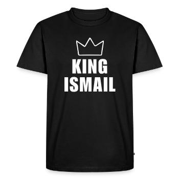 Nom d'Ismail avec la lettre I - T-shirt King Crown - T-shirt Premium bio Homme - noir - Devant - Nico (187cm)