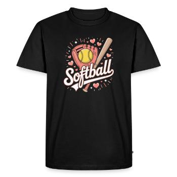 Softball - Men's Premium Organic T-Shirt - black - Front - Nico (187cm)