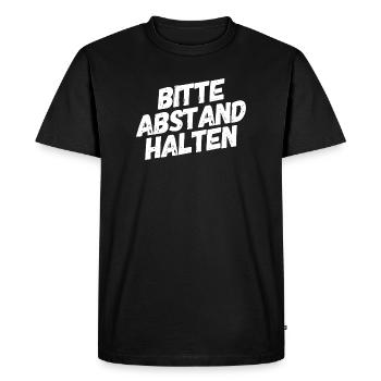 Veuillez garder vos distances - T-shirt Premium bio Homme - noir - Devant - Nico (187cm)