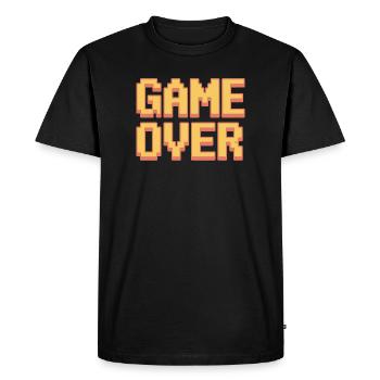 Game Over Retro Gamer Pixel Arcade Humor - Men's Premium Organic T-Shirt - black - Front - Nico (187cm)