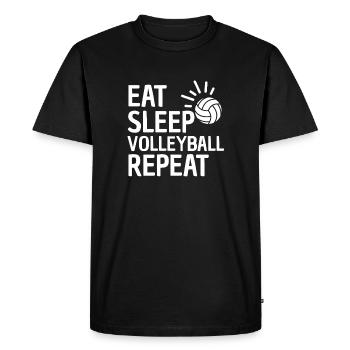 Eat Sleep Volleyball Repeat - Men's Premium Organic T-Shirt - black - Front - Nico (187cm)