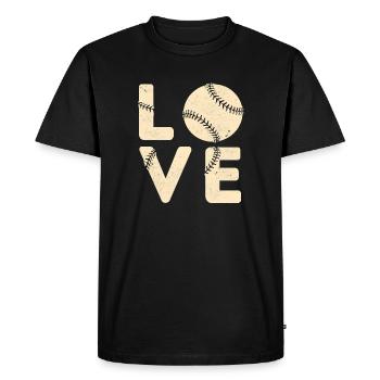 Cadeau vintage Love Baseball - T-shirt Premium bio Homme - noir - Devant - Nico (187cm)