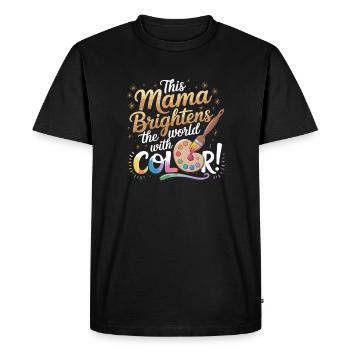 Cette maman apporte de la couleur dans le monde avec des créatifs - T-shirt Premium bio Homme - noir - Devant - Nico (187cm)