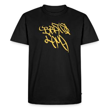 Artistic graffiti lettering Bratislava - Men's Premium Organic T-Shirt - black - Front - Nico (187cm)
