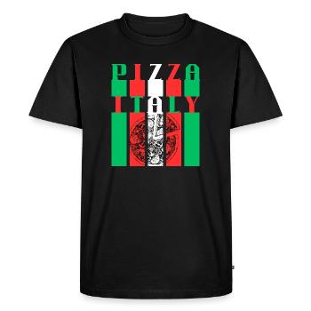 Pizza Italy Style Illustration - Men's Premium Organic T-Shirt - black - Front - Nico (187cm)