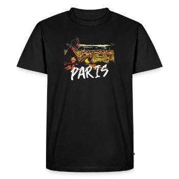 Illustration de Paris avec gargouille - T-shirt Premium bio Homme - noir - Devant - Nico (187cm)